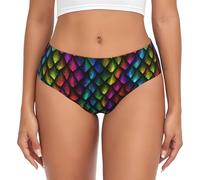 AIMeinn Calzoncillos elásticos con estampado de escamas de dragón, versátiles y elegantes, para mujer, flexibles, cómodos, suaves, Negro, XS