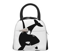 AIMeinn Killer Whale Dolphin Ocean Print - Bolsa de almuerzo ligera con aislamiento, portátil, portátil, para viajes, escuela, universidad