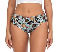 AIMeinn Lindo estampado de perro, versátil y elegante, para mujer, flexible, elástico, cómodo, se siente suave, Negro, XS
