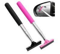 AIMEKE 2 limpiacristales profesionales para coche pequeño, retráctil, para espejo retrovisor de 98 cm, extractor de parabrisas para coche, mini limpiaparabrisas para espejo retrovisor de coche (negro