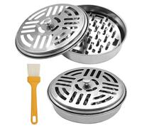 AIMEKE 2 Piezas Mosquito Coil Holder Soporte Bobina Mosquito con Tapa Soporte De Bobina De Mosquito Portátil de Acero Inoxidable para Hogar, Jardín, Camping, Pesca, Viajes, Al Aire Libre