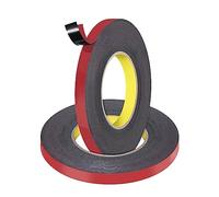 Aimeke 2 rollos de cinta adhesiva de doble cara, extrafuerte, resistente al agua, 10 m × 10 mm, cinta adhesiva de espuma multifuncional para pared, tira LED, coche, residencial
