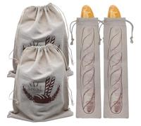 Aimeke 4 Piezas Bolsas de Pan de Lino Natural Bolsas de Pan Reutilizables Bolsa de Almacenamiento de Alimentos para Pan Frutas Granos (29 × 38,5 cm/14,4 × 65 cm)