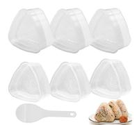 Aimeke 6 Piezas Molde Sushi Prensado Molde de Onigiri Molde para Sushi Triángulo Molde de Sushi con Cuchara de Arroz Accesorio de Cocina Fácil de Usar