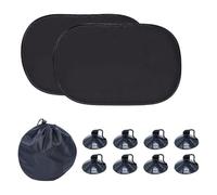 AIMEKE Parasol Coche Bebé con Protección UV, 2 Piezas Protección Solar para Bebés y Mascotas, con Ventosa y Bolsa de Almacenamiento, 50 × 30 cm (Negro)