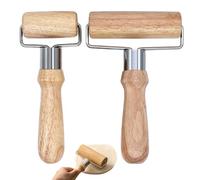 AIMEKE Rodillo de Amasar de 2 Piezas Rodillo de Madera Rodillo Pequeño y Mediano Rodillo de Masa de Madera de Haya Rodillo en Forma de T Para Pasteles Pizza Fondant Galletas