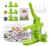 Aiment Máquina para hacer botones, varios tamaños 1+1.25+2.25 pulgadas DIY botón insignia Pin Punch Press máquina Kit fácil instalación, con 600 juegos 25/32/58 mm botón haciendo suministros y cortador y libro mágico