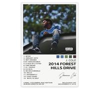 Aimery J Poster Cole - Póster de portada de álbum de 2014 Forest Hills Drive, arte de pared, artista de música rap, impresiones limitadas en lienzo para decoración de dormitorio, 30,5 x 45,7 cm, sin