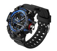 AIMES Reloj de pulsera para hombre, para deportes al aire libre, impermeable, militar, táctico, digital, analógico, fecha, multifunción, LED, esfera grande, alarma, cronómetro, para hombre, azul,