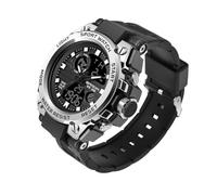 AIMES Reloj Deportivo para Hombre, Resistente al Agua, Militar, Analógico, Digital, Fecha, Alarma, Cronómetro, Táctica, Multifunción, Plata, Digital