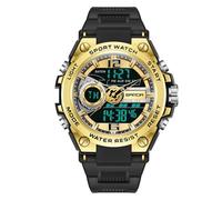 AIMES Reloj deportivo para hombre, resistente al agua, militar, para hombre, caja dorada, esfera grande, fecha, multifunción, reloj de pulsera para hombre, táctica, alarma, cronómetro