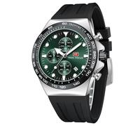 AIMES Relojes analógicos de cuarzo cronógrafo de 30 m, impermeable, correa de silicona luminosa, cara grande, relojes para hombre, negocios, trabajo, deporte, casual, moda, vestido, reloj de pulsera