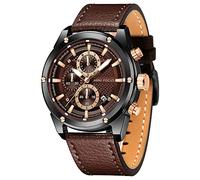 AIMES Relojes para hombre casual cronógrafo impermeable deportivo militar reloj analógico movimiento de cuarzo elegante reloj de pulsera de lujo elegante reloj de regalo para hombre, B1-marrón, Reloj