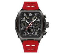 AIMES Relojes para hombre, elegantes, informales, multifunción, cuadrados, resistentes al agua, 5 ATM, digital, analógico, doble hora, cronómetro, correa de silicona, regalo para hombre, color