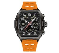 AIMES Relojes para hombre, elegantes, informales, multifunción, cuadrados, resistentes al agua, 5 ATM, digital, analógico, doble hora, cronómetro, correa de silicona, regalo para hombre, color