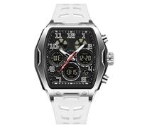 AIMES Relojes para hombre, elegantes, informales, multifunción, cuadrados, resistentes al agua, 5 ATM, digital, analógico, doble hora, cronómetro, correa de silicona, regalo para hombre, color
