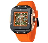 AIMES Tonneau - Reloj para hombre, impermeable, de cuarzo, cronógrafo, fecha, multifuncional, japonés, analógico, reloj de pulsera para hombre, esfera grande, cuadrado, plateado, elegante, regalos