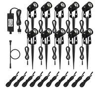AIMHEIM 10 Piezas Focos Proyector LED Exterior 12V Impermeable IP65, 3W Luces Led Jardín con Estaca Lámpara Proyector Luz Blanco Cálido 3000K LED Exteriores Iluminación para Camino Jardín