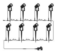 AIMHEIM 8 Piezas Focos LED 12V Exterior Impermeable IP65, 8 x 3W Luces Led Exterior Jardín con Estaca Lámpara Proyector Luz Blanco Cálido LED Exteriores Iluminación para Camino Jardín