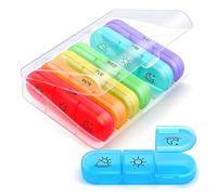 AIMI Organizador semanal de pastillas 3 veces al día, pastillero grande para 7 días 3 veces al día con recipiente separado, pastillero portátil para medicamentos, vitaminas, aceite de pescado y