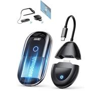 AIMIBO 2026 Transmisor y Receptor HDMI Inalámbrico con Batería 5000mAh, Puertos Duales HDMI y USB-C en TX y RX, 4K Decodif, 1080P@60Hz Alcance 50m para Smartphone Tablet Laptop a Gafas AR TV Proyector