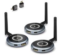 AIMIBO Transmisor HDMI Inalámbrico y 2 Receptores, hasta 4 Receptores, Transmisión de 165 pies/50 m, 1080P a 60 Hz, Adaptador Extensor HDMI Inalámbrico para Laptop, PC, Cámara a Múltiples Televisores