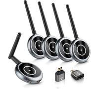 AIMIBO Transmisor HDMI Inalámbrico y 4 Receptores, hasta 4 Receptores, Transmisión de Video 1080P@60Hz de 165 Ft/50 M para Laptop, Cámara, DVD, Caja de Cable a Múltiples TVs, Proyector, Monitor