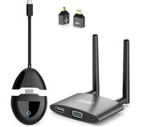 AIMIBO Transmisor y Receptor HDMI Inalámbrico USB-C y HDMI, Entrada 4K y Salida Full HD 1080P, Extensor HDMI/VGA 5GHz hasta 50 m para Portátil, PC, Smartphone y Tablet a TV, Monitor o Proyector