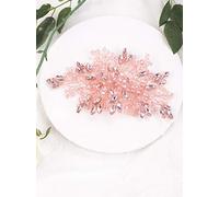 AimimierAimier Peine de pelo rojo rubí zafiro esmeralda amatista negro rosa cristal accesorio para el pelo de boda para mujeres y niñas, , , Rose gold, ]