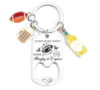 AIMINI - Llavero para aperitivos de rugby - Regalo de papi - Regalo para el día del padre - Idea de regalo para hombre, llavero personalizado rugby apero regalo de rugby abrebotellas, Chico Individual