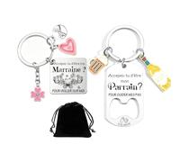AIMINI - Regalo padrino madrina solicitud llavero regalo quieres ser mi madrina quieres ser mi padrina, 2 regalos padrino madrina llavero, 2, L