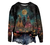 AIMITAG Sudadera de viaje para niñas de Salem para mujer, diseño vintage de brujas de Salem, camisetas de bruja Time To Get Wicked, Negro -, Large