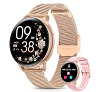 AIMIUVEI Reloj Inteligente Mujer, 1,27” HD Smartwatch Mujer con Llamadas, Función Femenina, 120+ Modos Deportivos, 24H Pulsómetro, 24H SpO2, Sueño, Calorías, Podómetro, IP68 iOS Android Oro Rosa