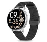 AIMIUVEI Reloj Inteligente Mujer, 1,27” HD Smartwatch Mujer con Llamadas, Función Femenina, 120+ Modos Deportivos, 24H Pulsómetro, 24H SpO2, Sueño, Calorías, Podómetro, IP68 iOS Android Negro Plata