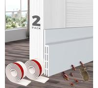 AIMIXUN 2 PCS Burlete Puerta Entrada, Aislante Puertas de Entrada, Burlete Bajo Puerta Exterior, Tira de Sellado para Puertas-contra Luz, Aire, Ruido, Insectos 5 x 100CM (Blanco)