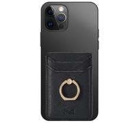 AIMOADO Soporte para tarjetas de teléfono RFID, soporte de anillo para pegar en la cartera de piel sintética para la parte posterior del teléfono, compatible con iPhone y la mayoría de teléfonos