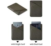 AIMOADO Tarjetero adhesivo de cuero para teléfonos móviles, para hombres o mujeres, para iPhone, Samsung, la mayoría de teléfonos inteligentes, Green, 2.6x3.7inch, Americano