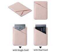 AIMOADO Tarjetero adhesivo de cuero para teléfonos móviles, para hombres o mujeres, para iPhone, Samsung, la mayoría de teléfonos inteligentes, Pink, 2.6x3.7inch, Americano