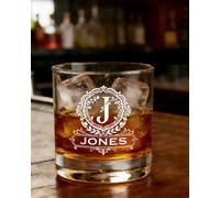 AIMOADO Vaso de whisky personalizado con logotipo personalizado, regalo para hombres, papá, marido, él (diseño 02)