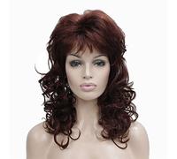 Aimole Peluca de pelo sintético largo y rizado para mujer (caoba oscuro 33A)