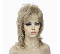Aimole Peluca peluda en capas hasta el hombro para mujer, peluca con flequillo, peluca de pelo sintético de primera calidad para mujer #15BT613
