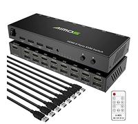 AIMOS KVM Switch, HDMI Conmutador 8 Entradas 1 Salida USB 2.0 Switcher Hub, Selector De Mouse y Teclado Admite 4K @ 30Hz 3D para Computadora Portátil, PC, PS4, Xbox HDTV