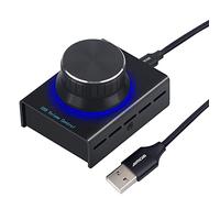 AIMOS Perilla del Controlador de Volumen USB, Metal Shell Altavoz de la computadora Audio Ajustador de Volumen Win7 / 8/10 / XP/Mac/Vista, Teléfono Android (Negro)