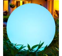 Aimosen Lámpara solar RGB LED de 30 cm para exteriores,IP66 con mando a distancia,lámpara solar esférica con 16 colores de color,1200 mAh tipo C recargable,lámpara esférica resistente al agua