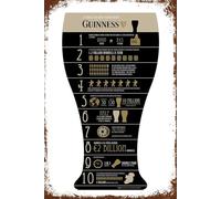 AimQurt 10 Things You Didn'T Know About Guinness - Letrero de metal vintage para pared, pintura de hierro para decoración del hogar, habitación, puerta, accesorios, póster, regalos, cafeterías, bares