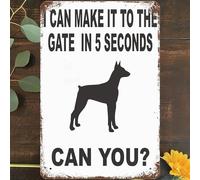 AimQurt Cartel de metal vintage con texto en inglés "I Can Make It To The Gate In 5 Seconds Can You" de seguridad con perro malo, póster decorativo de pared para el hogar, sala de estar, dormitorio