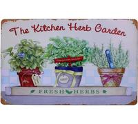 AimQurt Fresh Herbs The Kitchen Herb Garden Flowers Jarrón Art Painting Metal Tin Sign Placa Vintage Placa Decoración del Hogar Habitación Puerta Accesorios Decoración de Pared Tienda Patio 30.5 cm x