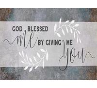 AimQurt Letrero de metal con texto en inglés "God Bless Me By Giving Me You", pintura de hierro para decoración del hogar, habitación, puerta, accesorios, pósteres, regalos, cafeterías, bares, clubes