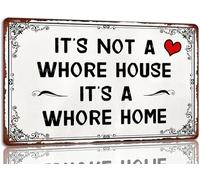 AimQurt Letrero de metal con texto en inglés "It's Not a House It's a Home" para decoración del hogar, accesorios de puerta de habitación, sala de estar, puerta delantera, 12 x 16 pulgadas, estilo 1