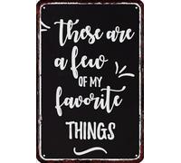 AimQurt Letrero de metal con texto en inglés "These are A Few of My Favorite Things", decoración de pared vintage, arte retro, decoraciones divertidas para el hogar, póster de cueva de hombre, 5.5 x 8
